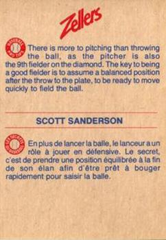 1982 Zellers Montreal Expos #17A Scott Sanderson Back