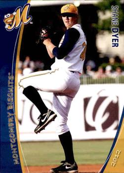 2012 Grandstand Montgomery Biscuits #6 Shane Dyer Front