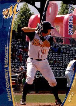 2012 Grandstand Montgomery Biscuits #23 Mark Thomas Front