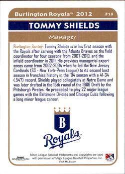 2012 Grandstand Burlington Royals #27 Tommy Shields Back