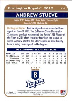 2012 Grandstand Burlington Royals #29 Andrew Stueve Back