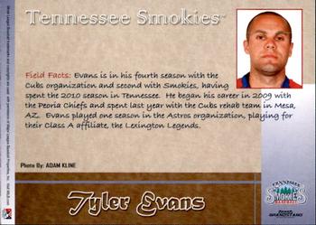 2012 Grandstand Tennessee Smokies #NNO Tyler Evans Back