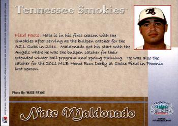 2012 Grandstand Tennessee Smokies #NNO Nate Maldonado Back