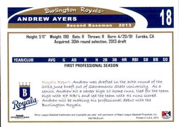 2013 Grandstand Burlington Royals #2 Andrew Ayers Back