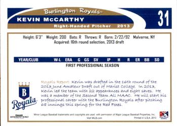 2013 Grandstand Burlington Royals #18 Kevin McCarthy Back