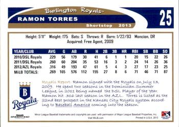 2013 Grandstand Burlington Royals #32 Ramon Torres Back