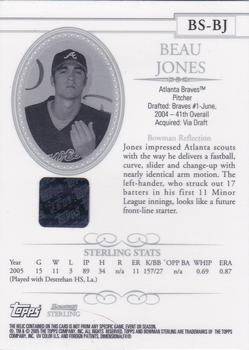2005 Bowman Sterling #BS-BJ Beau Jones Back