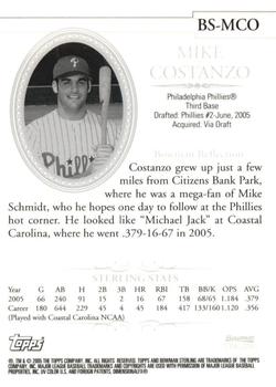 2005 Bowman Sterling #BS-MCO Mike Costanzo Back