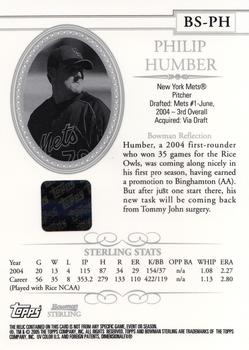 2005 Bowman Sterling #BS-PH Philip Humber Back