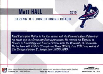 2015 Grandstand Pensacola Blue Wahoos #9 Matt Hall Back