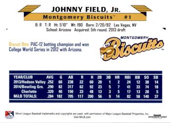 2015 Grandstand Montgomery Biscuits #4 Johnny Field Back