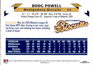 2015 Grandstand Montgomery Biscuits #17 Boog Powell Back