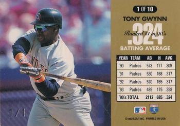 2005 Donruss - Recollection Collection #1 Tony Gwynn Back