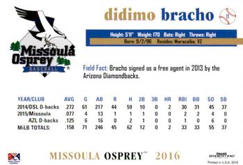 2016 Grandstand Missoula Osprey #2 Didimo Bracho Back