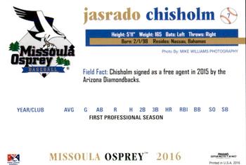 2016 Grandstand Missoula Osprey #5 Jasrado Chisholm Back