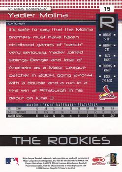 2005 Donruss - The Rookies #15 Yadier Molina Back