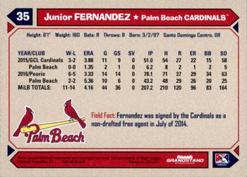 2017 Grandstand Palm Beach Cardinals #NNO Junior Fernandez Back