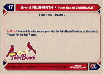 2017 Grandstand Palm Beach Cardinals #NNO Brent Neuharth Back