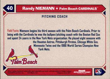 2017 Grandstand Palm Beach Cardinals #NNO Randy Niemann Back