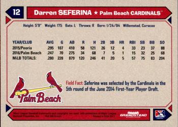 2017 Grandstand Palm Beach Cardinals #NNO Darren Seferina Back