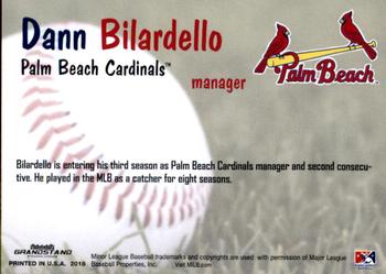 2018 Grandstand Palm Beach Cardinals #NNO Dann Bilardello Back