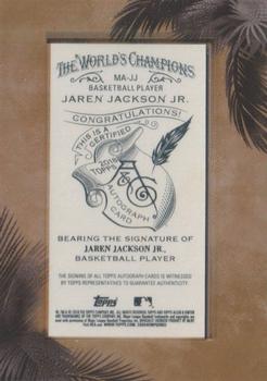 2018 Topps Allen & Ginter - Framed Mini Non-Baseball Autographs #MA-JJ Jaren Jackson Jr. Back