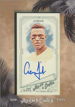 2018 Topps Allen & Ginter - Framed Mini Baseball Autographs #MA-AJ Aaron Judge Front