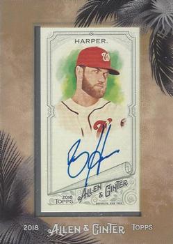 2018 Topps Allen & Ginter - Framed Mini Baseball Autographs #MA-BH Bryce Harper Front