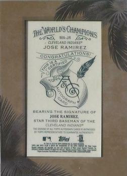 2018 Topps Allen & Ginter - Framed Mini Baseball Autographs #MA-JR Jose Ramirez Back