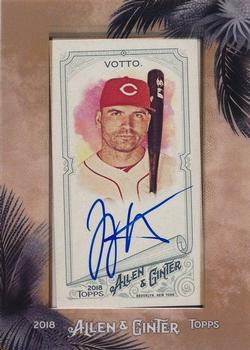 2018 Topps Allen & Ginter - Framed Mini Baseball Autographs #MA-JV Joey Votto Front