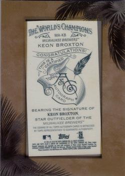 2018 Topps Allen & Ginter - Framed Mini Baseball Autographs #MA-KB Keon Broxton Back