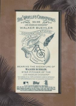 2018 Topps Allen & Ginter - Framed Mini Baseball Autographs #MA-WB Walker Buehler Back