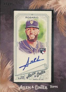 2018 Topps Allen & Ginter - Black Framed Mini Baseball Autographs #MA-AR Amed Rosario Front