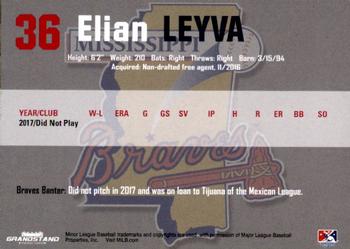 2018 Grandstand Mississippi Braves #NNO Elian Leyva Back