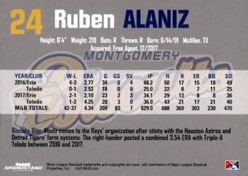 2018 Grandstand Montgomery Biscuits #1 Ruben Alaniz Back