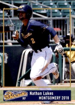 2018 Grandstand Montgomery Biscuits #19 Nathan Lukes Front