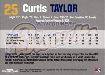 2018 Grandstand Montgomery Biscuits #32 Curtis Taylor Back