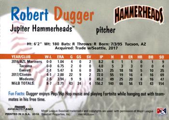 2018 Grandstand Jupiter Hammerheads #9 Robert Dugger Back