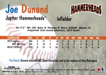 2018 Grandstand Jupiter Hammerheads #10 Joe Dunand Back