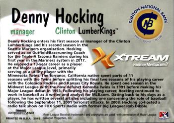 2018 Grandstand Clinton LumberKings #NNO Denny Hocking Back