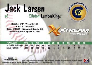 2018 Grandstand Clinton LumberKings #NNO Jack Larsen Back