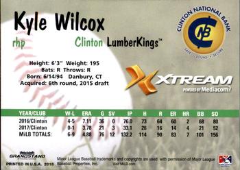2018 Grandstand Clinton LumberKings #NNO Kyle Wilcox Back