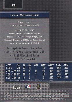 2005 Bowman's Best #13 Ivan Rodriguez Back