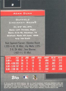 2005 Bowman's Best #2 Adam Dunn Back