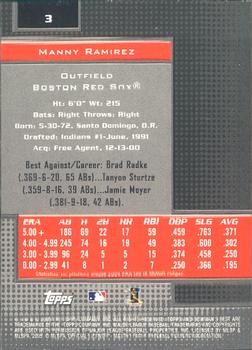 2005 Bowman's Best #3 Manny Ramirez Back