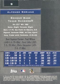 2005 Bowman's Best #9 Alfonso Soriano Back