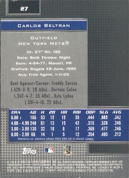 2005 Bowman's Best #27 Carlos Beltran Back