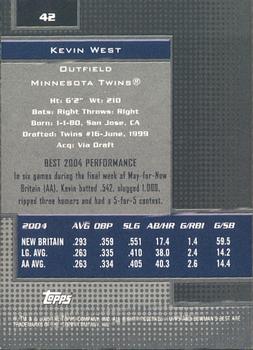 2005 Bowman's Best #42 Kevin West Back