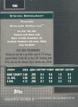 2005 Bowman's Best #56 Steven Bondurant Back