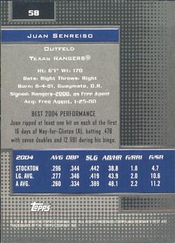 2005 Bowman's Best #58 Juan Senreiso Back